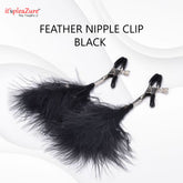 Black Feather Nipple Clamp Clip for Women at Itspleazure